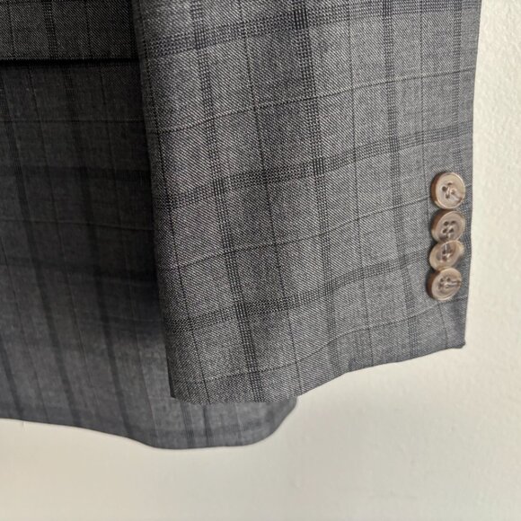 $1600 Jack Victor Grey Plaid Check Suit- 40, Pants 32 Made in Canada - Picture 5 of 16